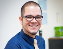 photo of Julio Alicea ’13 in his classroom